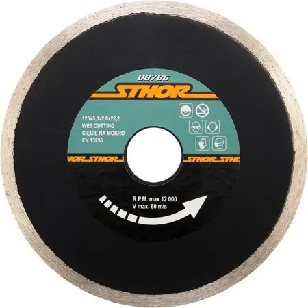 TARCZA DIAMENTOWA PEŁNA - EN 125MM 08786V STHOR Popularny